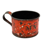 Wonderful 19th Century Tole Painted My Girl Cup in Perfect Red Paint