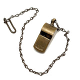 WW1 Era Brass Military Whistle on Original Chain