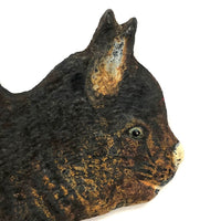 Old Cast Iron Cat on Wall Mounting Arm (Presumed Bell Hook), With Lost Tail!