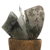 SOLD Beautiful Old Steel Planing/Molding Blades (?) in Lovely Two Compartment Wooden Sleeve