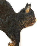 Old Cast Iron Cat on Wall Mounting Arm (Presumed Bell Hook), With Lost Tail!