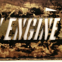 GOLDEN ENGINE, Marvelously Evocative Old Handcut Brass Stencil