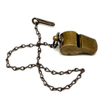 WW1 Era Brass Military Whistle on Original Chain