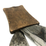 SOLD Beautiful Old Steel Planing/Molding Blades (?) in Lovely Two Compartment Wooden Sleeve