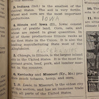 Warren's Primary Geography, 1886, with Animal Silhouettes End Paper Drawing