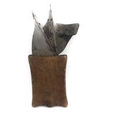 SOLD Beautiful Old Steel Planing/Molding Blades (?) in Lovely Two Compartment Wooden Sleeve