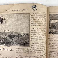 Warren's Primary Geography, 1886, with Animal Silhouettes End Paper Drawing