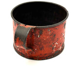 Wonderful 19th Century Tole Painted My Girl Cup in Perfect Red Paint