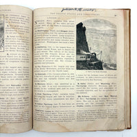 Warren's Primary Geography, 1886, with Animal Silhouettes End Paper Drawing
