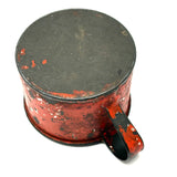 Wonderful 19th Century Tole Painted My Girl Cup in Perfect Red Paint