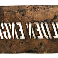 GOLDEN ENGINE, Marvelously Evocative Old Handcut Brass Stencil