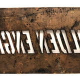 GOLDEN ENGINE, Marvelously Evocative Old Handcut Brass Stencil