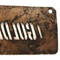 GOLDEN ENGINE, Marvelously Evocative Old Handcut Brass Stencil