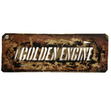 GOLDEN ENGINE, Marvelously Evocative Old Handcut Brass Stencil
