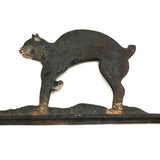 Old Cast Iron Cat on Wall Mounting Arm (Presumed Bell Hook), With Lost Tail!