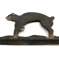 Old Cast Iron Cat on Wall Mounting Arm (Presumed Bell Hook), With Lost Tail!