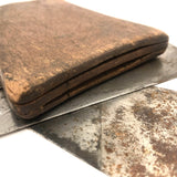 SOLD Beautiful Old Steel Planing/Molding Blades (?) in Lovely Two Compartment Wooden Sleeve