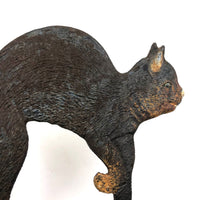 Old Cast Iron Cat on Wall Mounting Arm (Presumed Bell Hook), With Lost Tail!