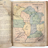 Warren's Primary Geography, 1886, with Animal Silhouettes End Paper Drawing