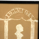 Wonderful Cut Paper Tribute to FDR, with Silhouette, Framed as Found