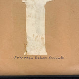 Wonderful Cut Paper Tribute to FDR, with Silhouette, Framed as Found