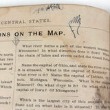 Warren's Primary Geography, 1886, with Animal Silhouettes End Paper Drawing