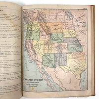 Warren's Primary Geography, 1886, with Animal Silhouettes End Paper Drawing