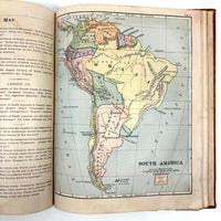 Warren's Primary Geography, 1886, with Animal Silhouettes End Paper Drawing