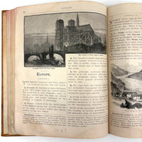 Warren's Primary Geography, 1886, with Animal Silhouettes End Paper Drawing
