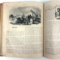 Warren's Primary Geography, 1886, with Animal Silhouettes End Paper Drawing