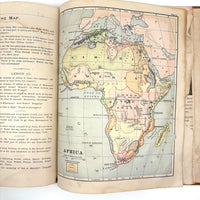 Warren's Primary Geography, 1886, with Animal Silhouettes End Paper Drawing