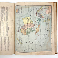 Warren's Primary Geography, 1886, with Animal Silhouettes End Paper Drawing
