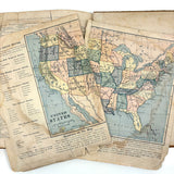 Warren's Primary Geography, 1886, with Animal Silhouettes End Paper Drawing