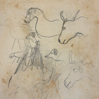 Warren's Primary Geography, 1886, with Animal Silhouettes End Paper Drawing