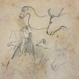 Warren's Primary Geography, 1886, with Animal Silhouettes End Paper Drawing