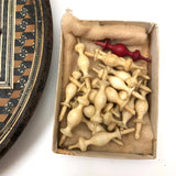 Exquisite 19th C. Inlaid Bone and Marquetry Fox and Geese Game Board