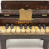 Lovingly Crafted Old Folk Art Webber Piano with Closing Lid and Flip Up Stand