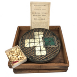 Exquisite 19th C. Inlaid Bone and Marquetry Fox and Geese Game Board