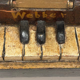 Lovingly Crafted Old Folk Art Webber Piano with Closing Lid and Flip Up Stand