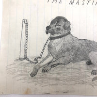 19th C. Graphite School Drawings Lot #1: Dogs
