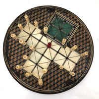 Exquisite 19th C. Inlaid Bone and Marquetry Fox and Geese Game Board