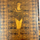 Nani Pocolo's Amazing 1897 Intarsia Marquetry Box with Costumed Beauty Dangling Cherries at Center