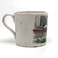 Feeding (and Feeling!) the Rabbit, 19th C. Staffordshire Transferware Child's Mug