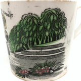 Feeding (and Feeling!) the Rabbit, 19th C. Staffordshire Transferware Child's Mug
