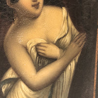 Concealing and Revealing, 19th C. Hand-painted Beauty on Papier Mache Cigar Case (No Lid)
