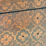 Nani Pocolo's Amazing 1897 Intarsia Marquetry Box with Costumed Beauty Dangling Cherries at Center