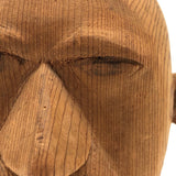 Smiler P. 1969 Folk Art Carved Head with Message Underneath
