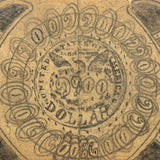Funny Money, Curious Old Hand-drawn Folk Art Treasury Note, Graphite, c. Late 19th Century