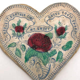 Lovely Mid 19th C. Fold Out Paper Heart "Puzzle Purse" Valentine