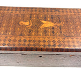 Nani Pocolo's Amazing 1897 Intarsia Marquetry Box with Costumed Beauty Dangling Cherries at Center